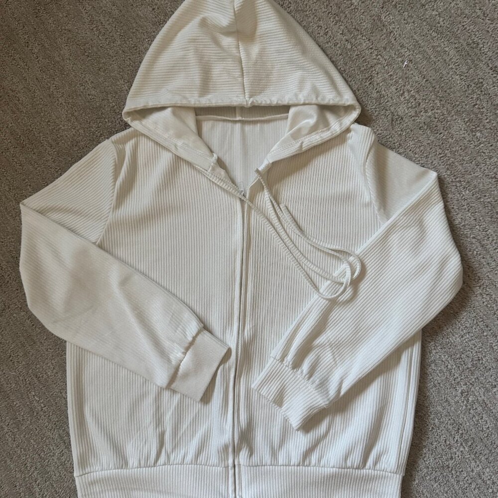 Women’s White Light Weight Jacket with Hood